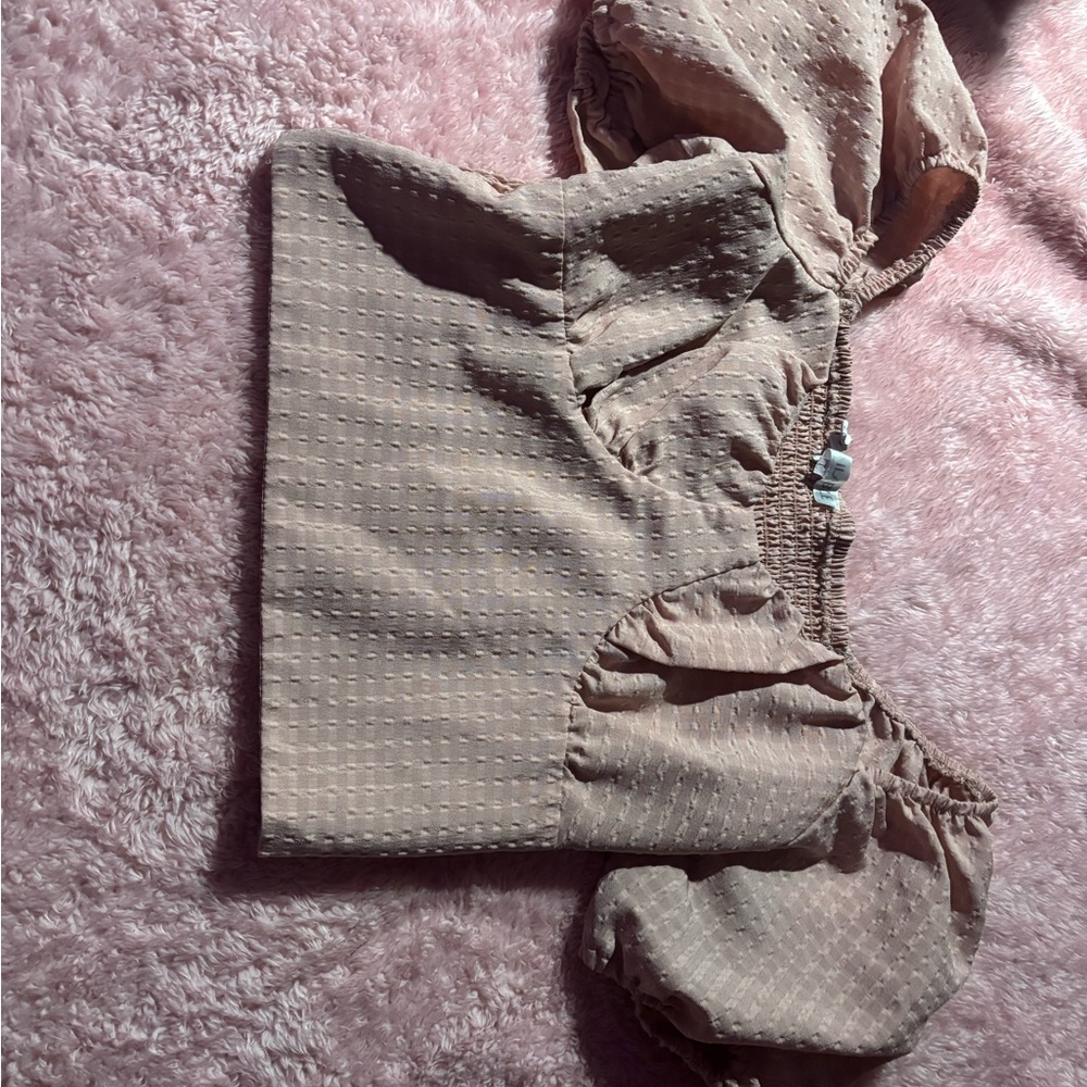 Beige Puff Sleeve Blouse